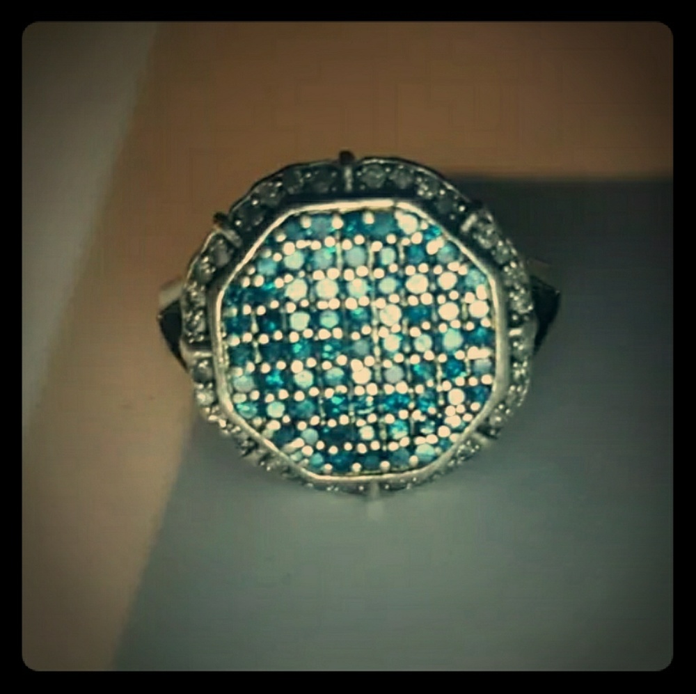 Blue diamond ring